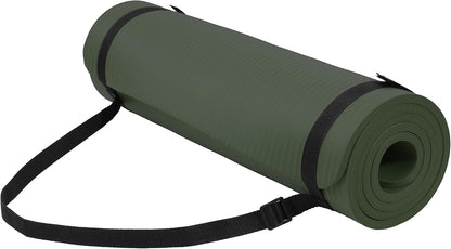 1/2" Thick High Density Yoga Mat with Carrying Strap