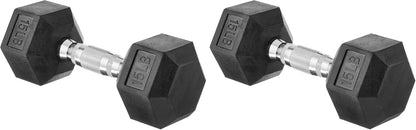 Basics Rubber Hex Dumbbell Hand Weight