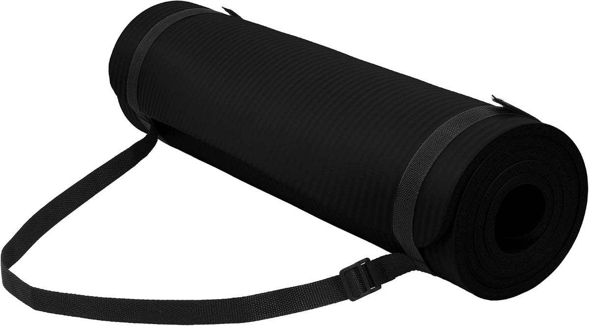 1/2" Thick High Density Yoga Mat with Carrying Strap
