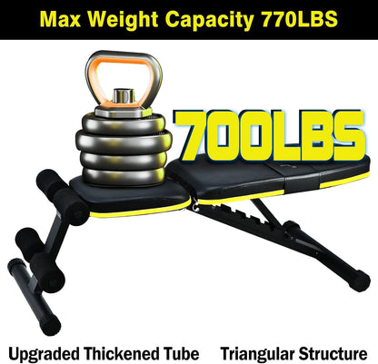 Adjustable Weight Bench, Foldable, 10 Backrest Positions