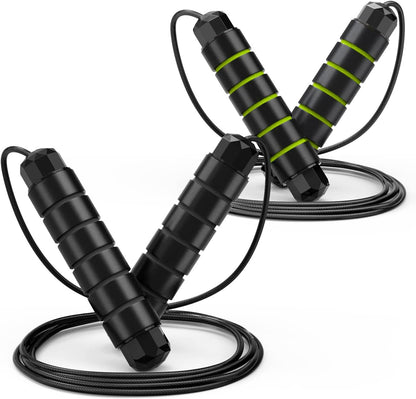 Tangle-Free Speed Jump Rope with Ball Bearings, Adjustable Steel Cable