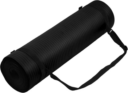 1/2" Thick High Density Yoga Mat with Carrying Strap