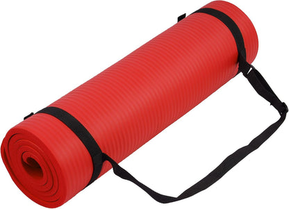 1/2" Thick High Density Yoga Mat with Carrying Strap