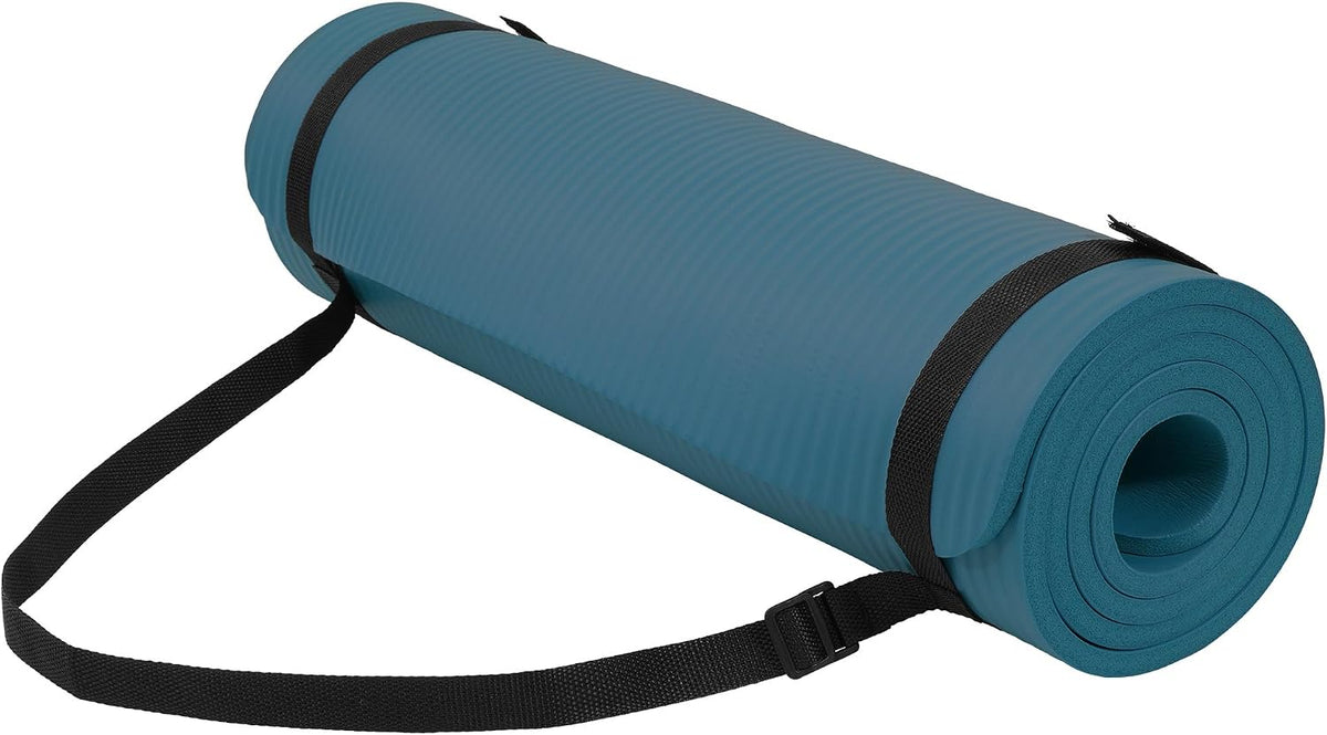 1/2" Thick High Density Yoga Mat with Carrying Strap