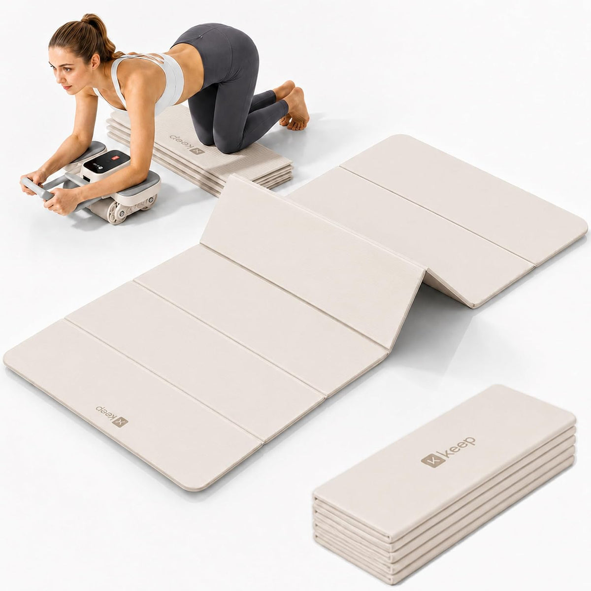 Foldable Yoga Mat, 7mm TPE Non-Slip for Home Gym