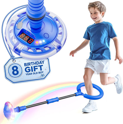 Skip Ball for Girls 6+ – Counter, Timer, Rechargeable Flash Wheel, Ankle Skip Toy