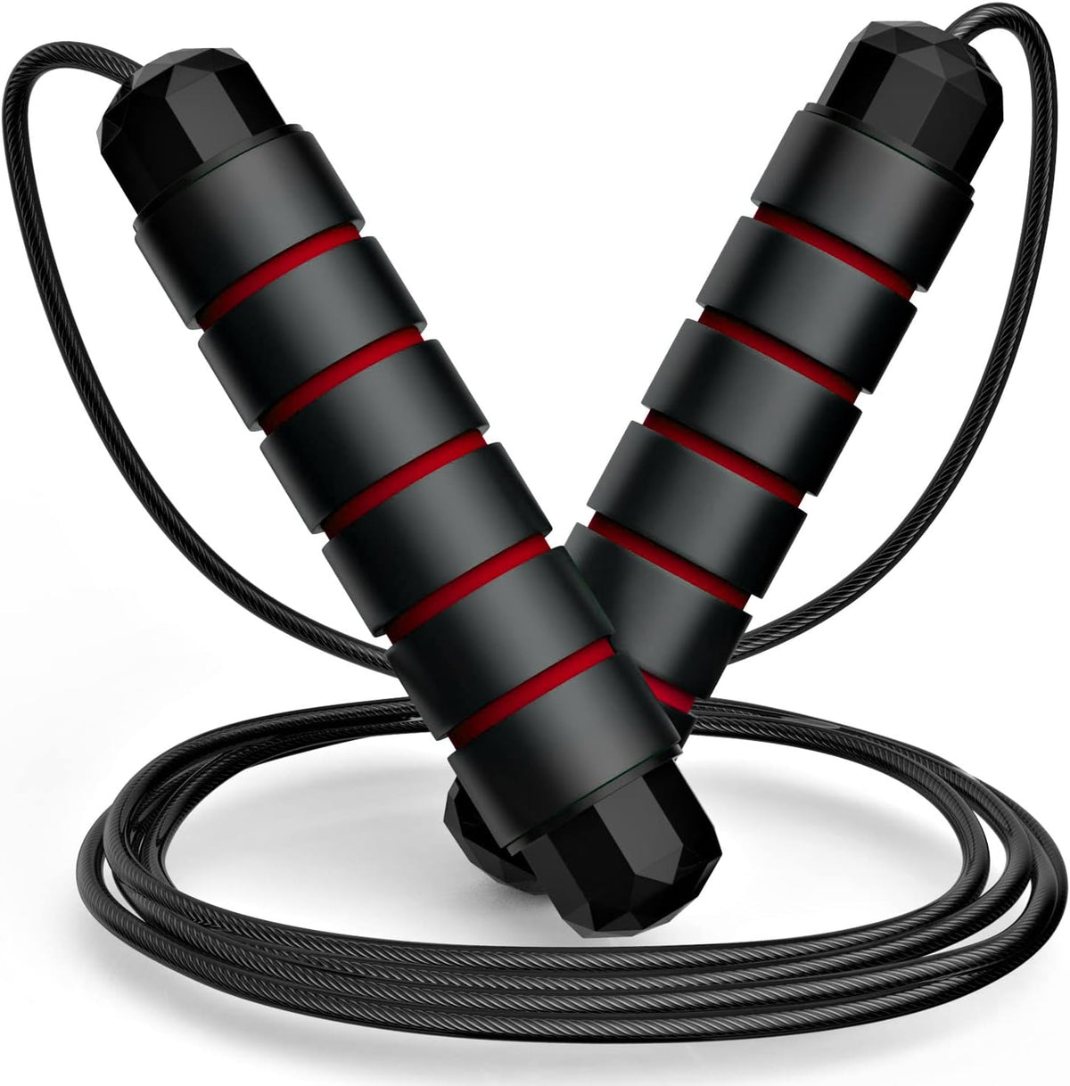 Tangle-Free Speed Jump Rope with Ball Bearings, Adjustable Steel Cable
