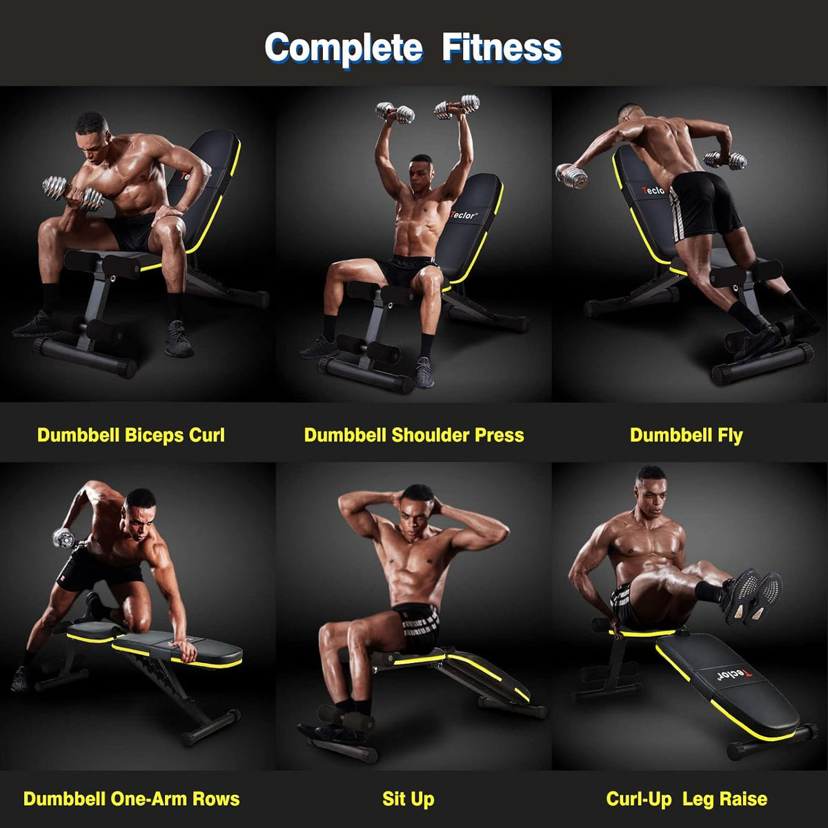 Adjustable Weight Bench, Foldable, 10 Backrest Positions
