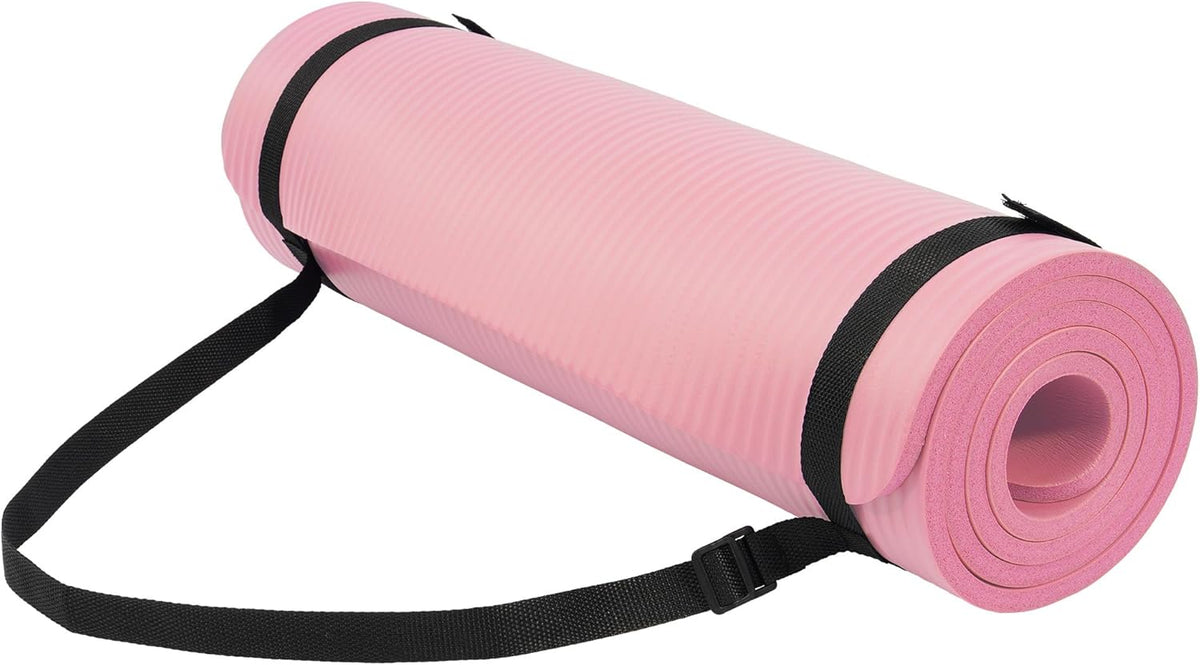 1/2" Thick High Density Yoga Mat with Carrying Strap