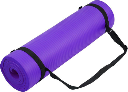 1/2" Thick High Density Yoga Mat with Carrying Strap