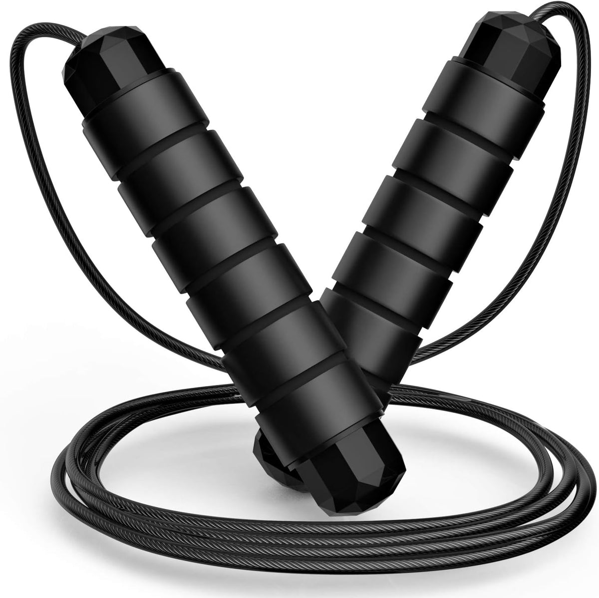 Tangle-Free Speed Jump Rope with Ball Bearings, Adjustable Steel Cable